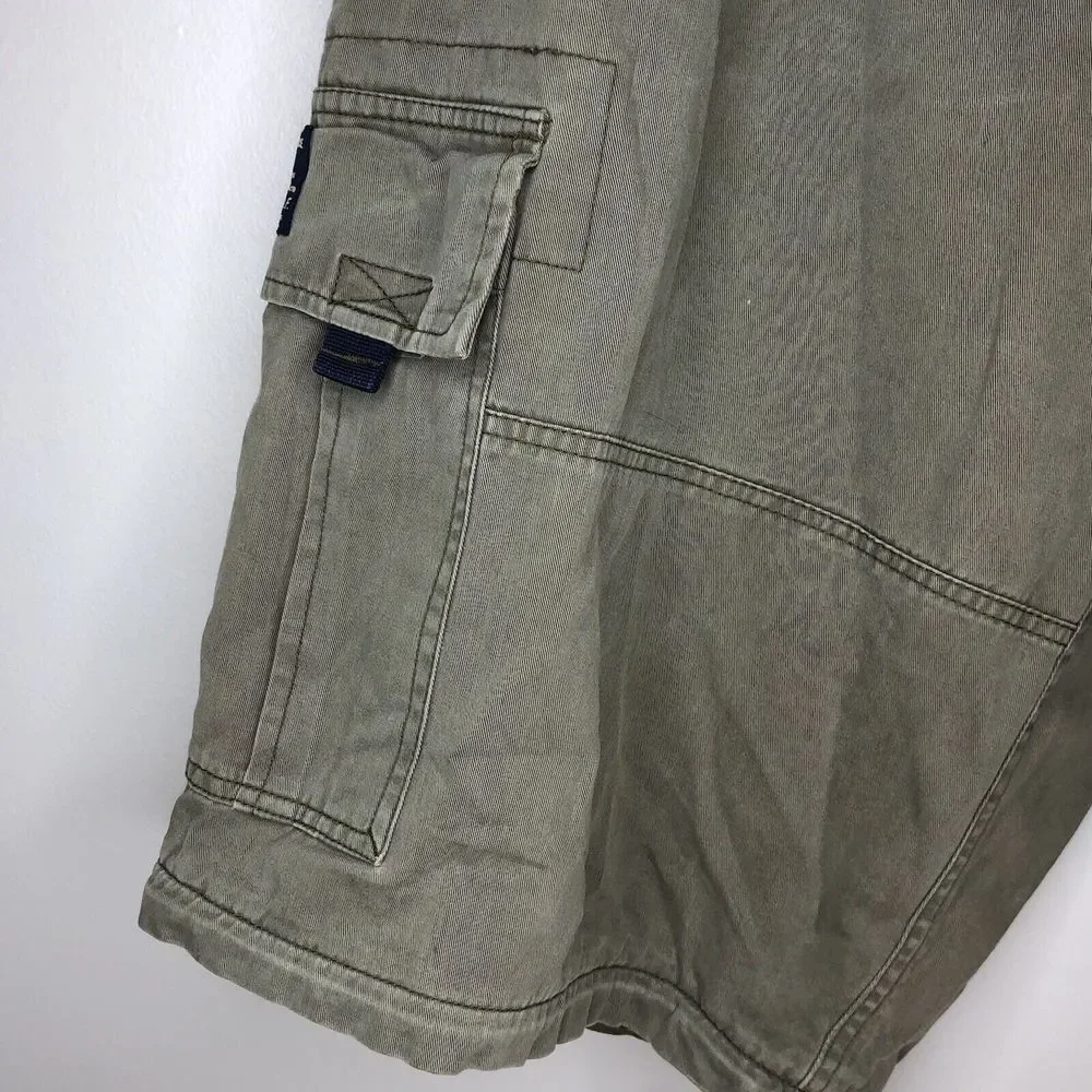 Abercrombie Fitch Men's Large Green Cargo Utility Baggy Y2K Belted Cargo‎ Shorts